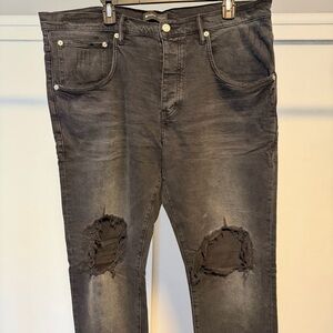 Men's Relaxed Fit Distressed Black Jeans
